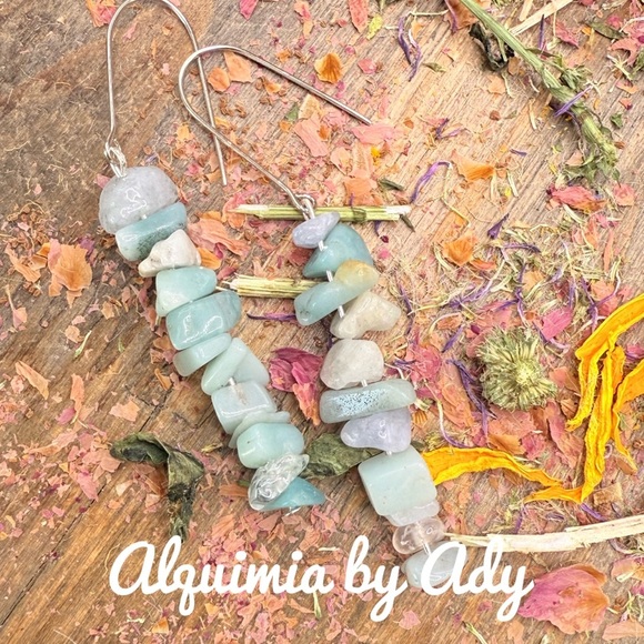 Alquimia Blue Dangle Earrings with Intricate Design - Picture 1 of 1